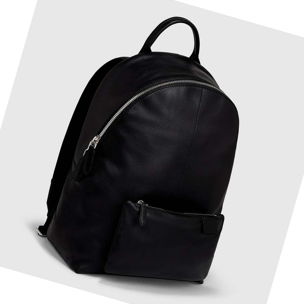 Men's Ecco Journey Round Backpacks Black | SG 679PJJ